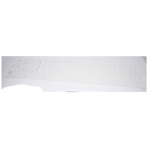 Asztali futó 40x150cm, fehér, ezüst csillagos, polyester