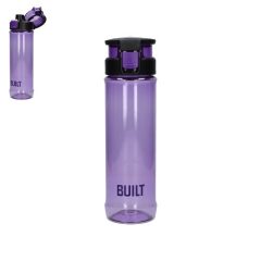   BPA mentes műanyag útipalack nyomógombos nyitóval,felnyitható füllel,710ml,lila,Built