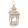 Karácsonyi üvegezett krémszínű fém lámpás, 18.5x18.5x36cm