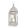 Üvegezett krémfehér fém lámpás, 14x14x36,5cm