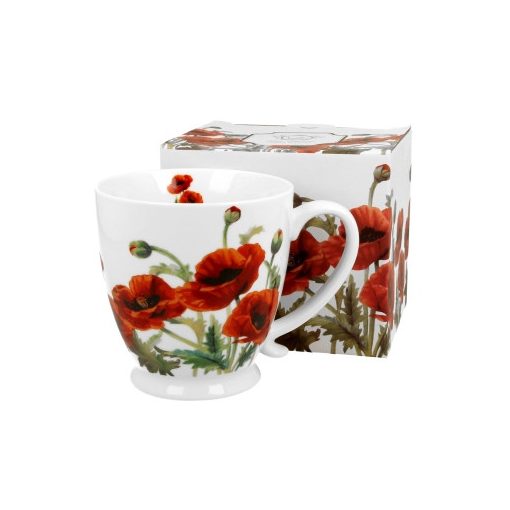 Porcelánbögre 400ml, dobozban, Classic Poppies