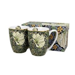   Porcelánbögre 360ml, 2 db-os, dobozban, William Morris: Pimpernel