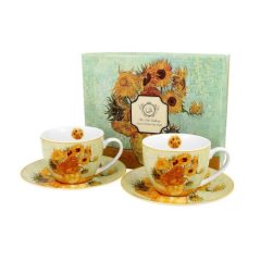   Porceláncsésze+alj 280ml, 2 személyes dobozban, Van Gogh: Napraforgók