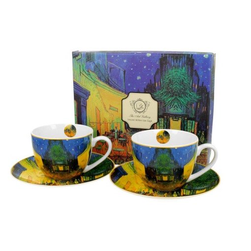 Porceláncsésze+alj 280ml, 2 személyes, dobozban, Van Gogh: Kávéház éjjel