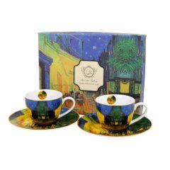   Porceláncsésze+alj 110ml, 2 személyes dobozban, Van Gogh: Kávéház éjjel