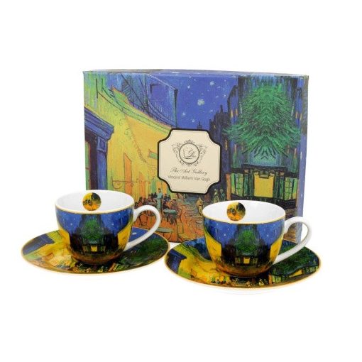 Porceláncsésze+alj 110ml, 2 személyes dobozban, Van Gogh: Kávéház éjjel