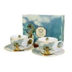   Porceláncsésze+alj 280ml, 2 személyes, dobozban, Monet: Hölgy esernyővel