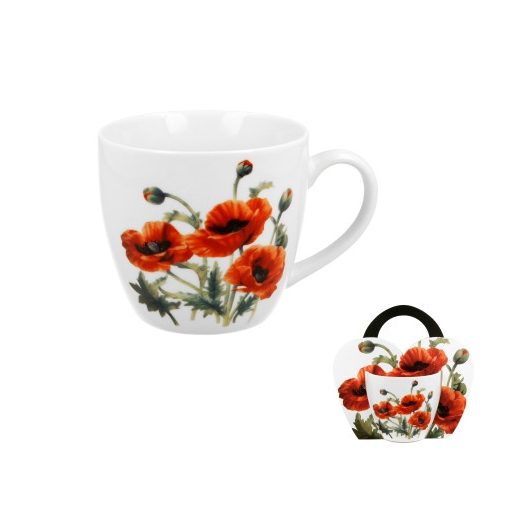 Porcelánbögre 460ml, díszcsomagolásban, Classic Poppies