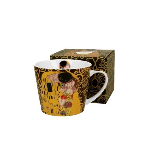 Porcelánbögre, 610ml, dobozban, Klimt:The Kiss