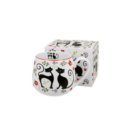 Porcelánbögre 430ml, dobozban, Etno Cats