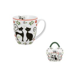 Porcelánbögre 460ml, díszcsomagolásban, Etno Cats