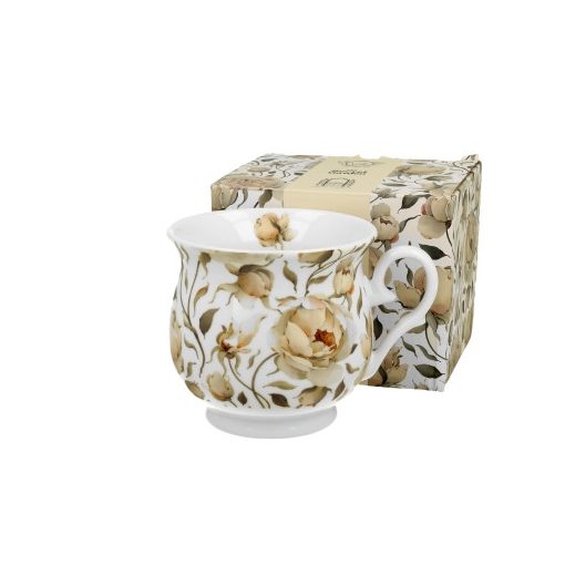 Porcelánbögre 500ml,dobozban, English Roses White
