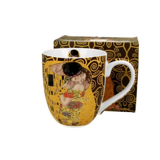 Porcelánbögre 1000ml, dobozban, Klimt:The Kiss