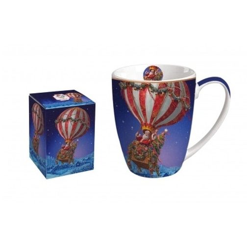 Porcelánbögre 350ml, dobozban, Santa Balloon