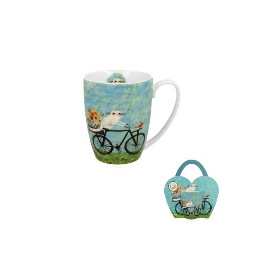 Porcelánbögre 350ml, díszcsomagolásban, Bicycle