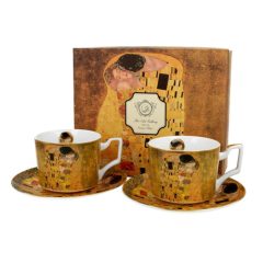   Porceláncsésze+alj, 270ml, 2 személyes, dobozban, Klimt: The Kiss