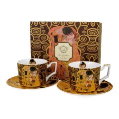   Porceláncsésze+alj, 270ml, 2 személyes, dobozban, Klimt: The Kiss