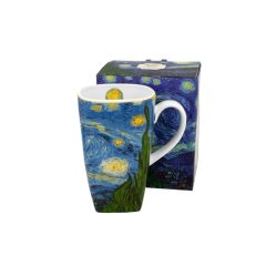   Porcelánbögre szögletes, 630ml, dobozban, Van Gogh: Csillagos éj