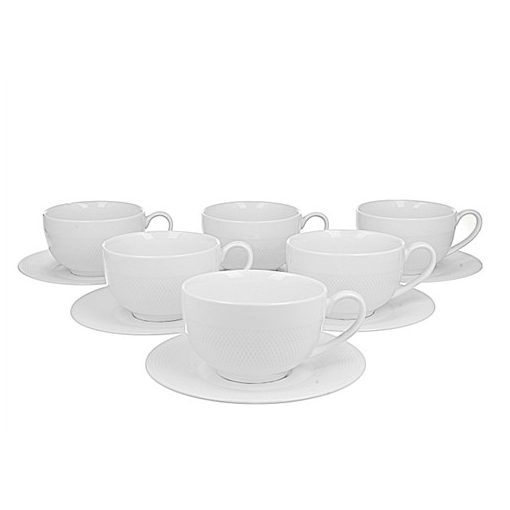 D.G.50400 Porceláncsésze+alj, 250ml, 6 személyes, dobozban, Diamond