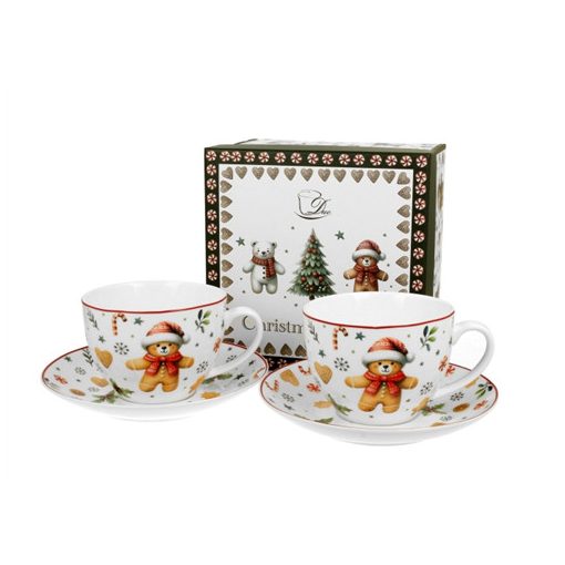 Porceláncsésze+alj, 270ml, 2 személyes, dobozban, Christmas Cuties