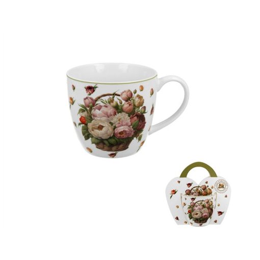 D.G.53685 Porcelánbögre 460ml, díszcsomagolásban, Peonies