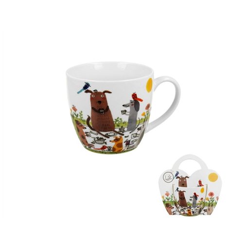 D.G.53876 Porcelánbögre 460ml, díszcsomagolásban, Dog picnic