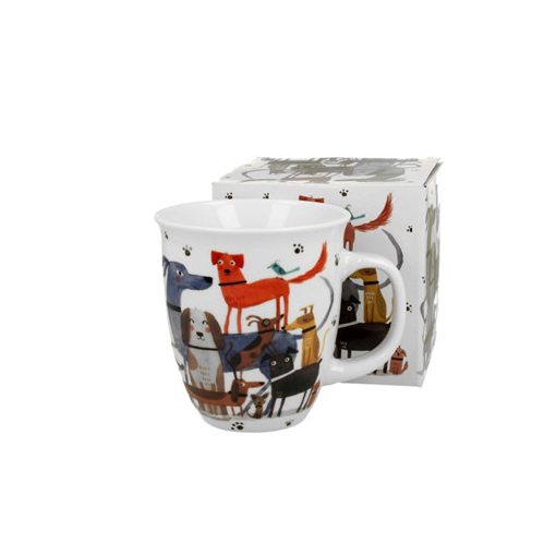 D.G.53937 Porcelánbögre 650ml, dobozban, Dog walk