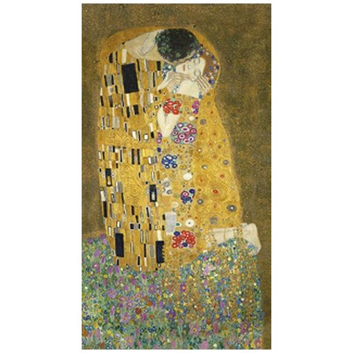 Jegyzettömb 85x153mm, metál,144 vonalas oldal, KLIMT: The Kiss