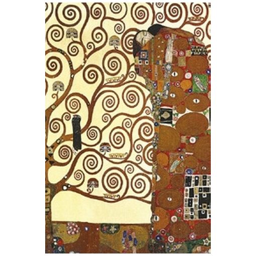 Jegyzettömb 110x165mm, 144 vonalas oldal,Klimt:Életfa/Várakozás/Beteljesülés