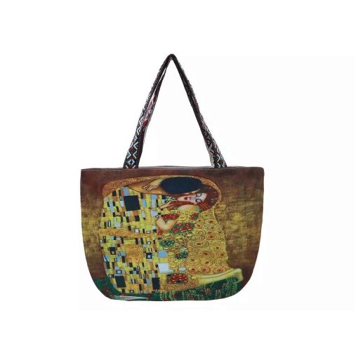 Textil válltáska,cipzárral 54x40x17cm,Klimt:The Kiss