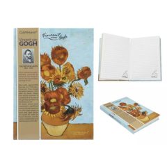  H.C.021-5055 Vonalas notesz kemény fedeles, 13,2x18,3, 80 oldalas, Van Gogh:Napraforgók