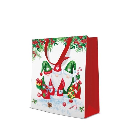 Christmas Gnomes papír ajándéktáska large 26,5x33,5x13cm