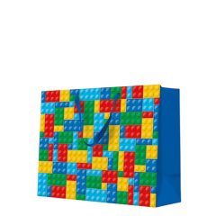   Colorful Bricks papír ajándéktáska horizontal 33,5x26,5x13cm