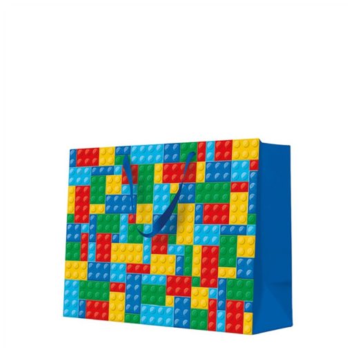 Colorful Bricks papír ajándéktáska horizontal 33,5x26,5x13cm