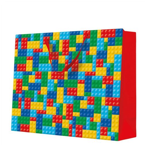 Colorful Bricks papír ajándéktáska maxi 54x44x16cm