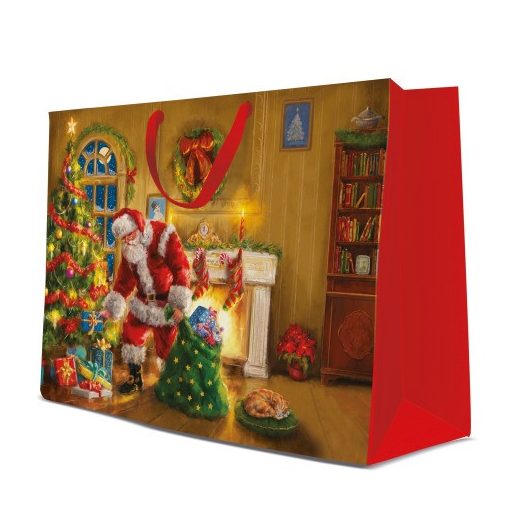 Santa is here  papír ajándéktáska maxi 54x44x16cm