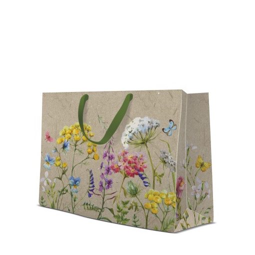 Meadow Flowers papír ajándéktáska horizontal 33,5x26,5x13cm