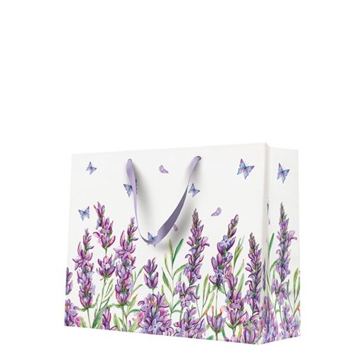 Lavender Butterfly papír ajándéktáska horizontal 33,5x26,5x13cm