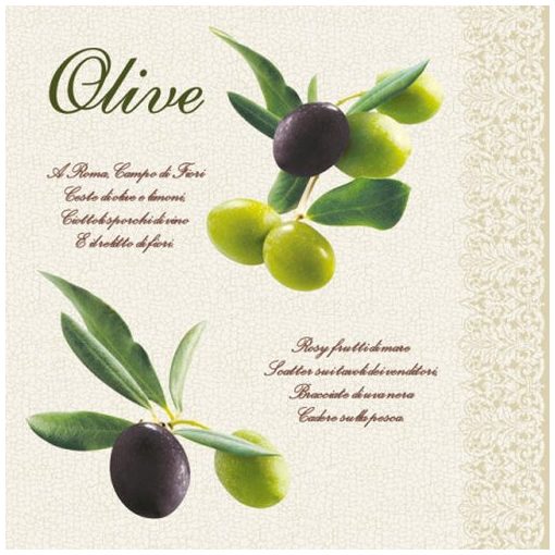 Olive papírszalvéta 33x33cm,20db-os