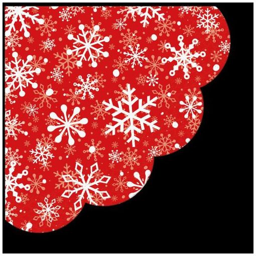 Christrmas Snowflakes light red papírszalvéta dia 32cm,12db-os