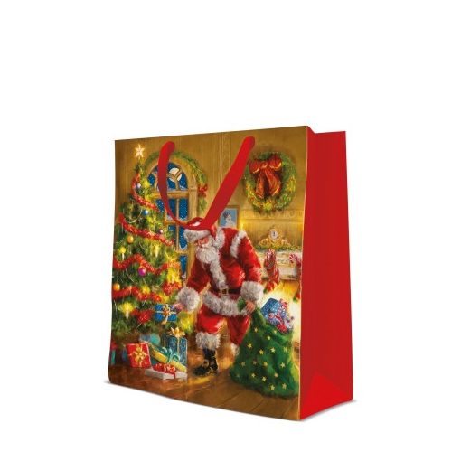 Santa is here papír ajándéktáska large 26,5x33,5x13cm