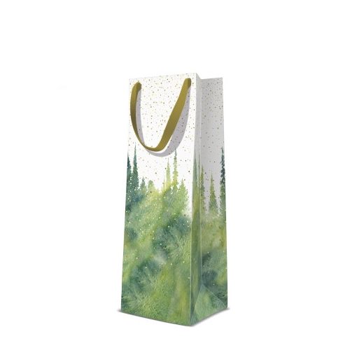 Golden Forest papír ajándéktáska, prémium italos 12x37x10cm