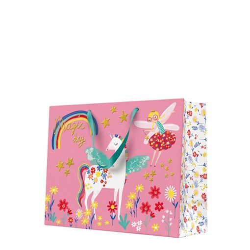 Fairy Unicorn papír ajándéktáska horizontal 33,5x26,5x13cm