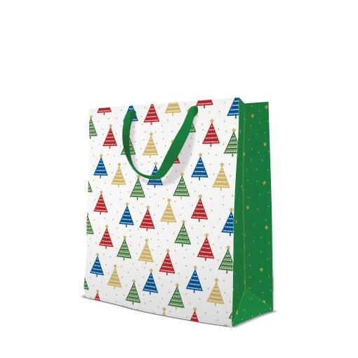 Colorful Christmas Trees papír ajándéktáska large 26,5x33,5x13cm