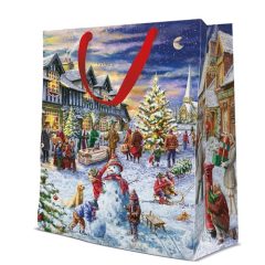   Christmas Market  papír ajándéktáska large 26,5x33,5x13cm