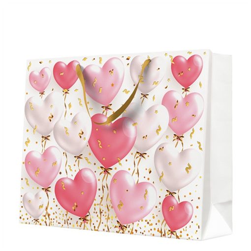 Heart Balloons Rose papír ajándéktáska maxi 54x44x16cm