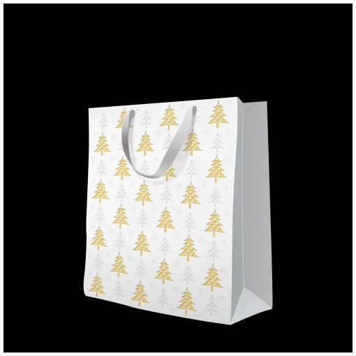 Christmas Tree Check papír ajándéktáska, prémium large 26,5x33,5x13cm