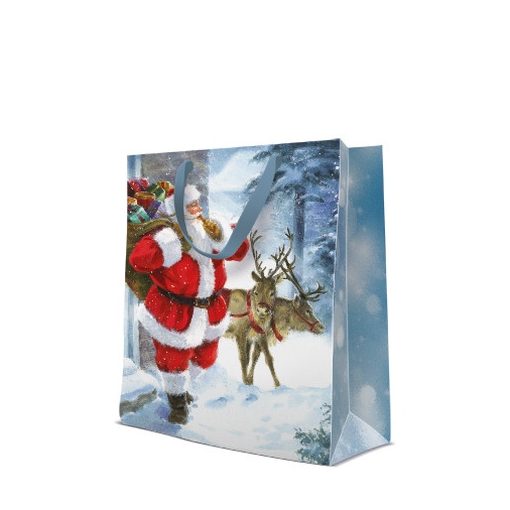 Santa is Coming papír ajándéktáska large 26,5x33,5x13cm