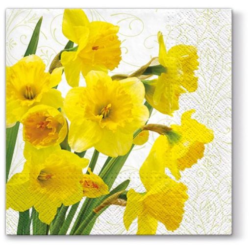 Yellow Daffodils papírszalvéta 33x33cm,20db-os