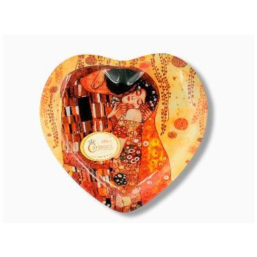 Üvegtányér szív 18x19cm, Klimt: The Kiss